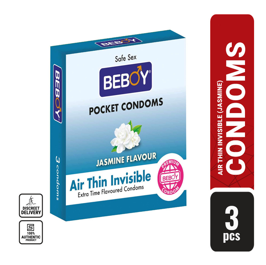 Picture of Beboy Extra Time Air Thin Invisible Condom (Jasmine Flavoured) - 3Pcs Pack(India)