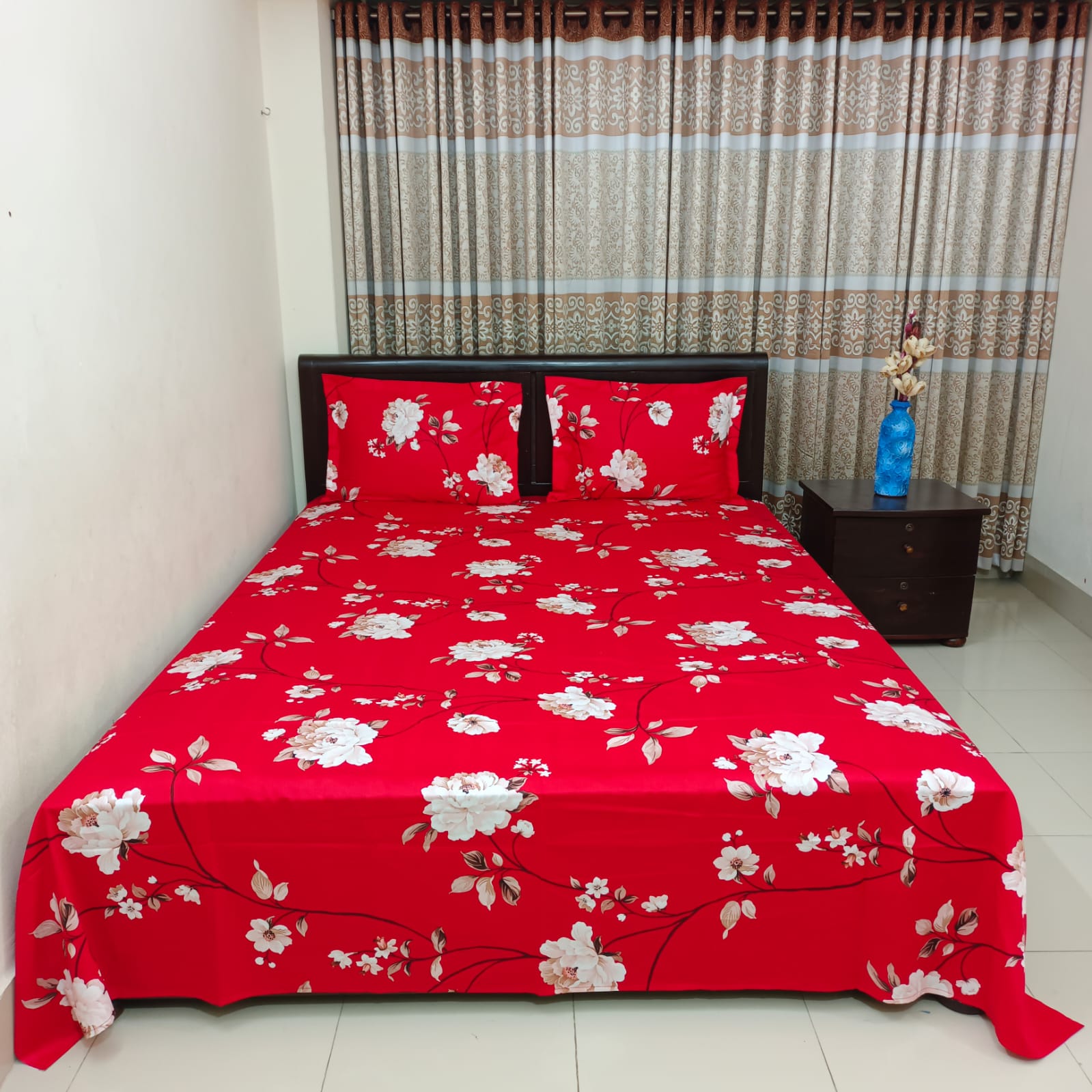 Picture of Luxury Twill Cotton Bedsheet – King Size – Lota Red