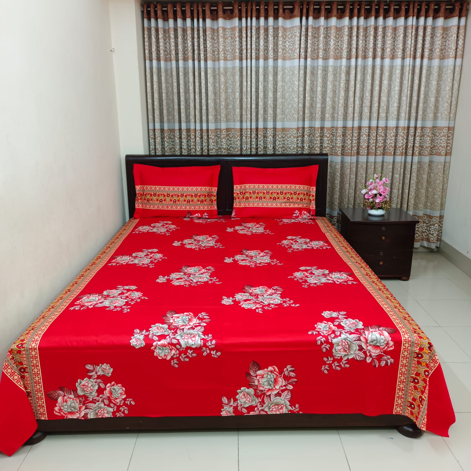 Picture of Luxury Twill Cotton Bedsheet – King Size – 3Pecs Set