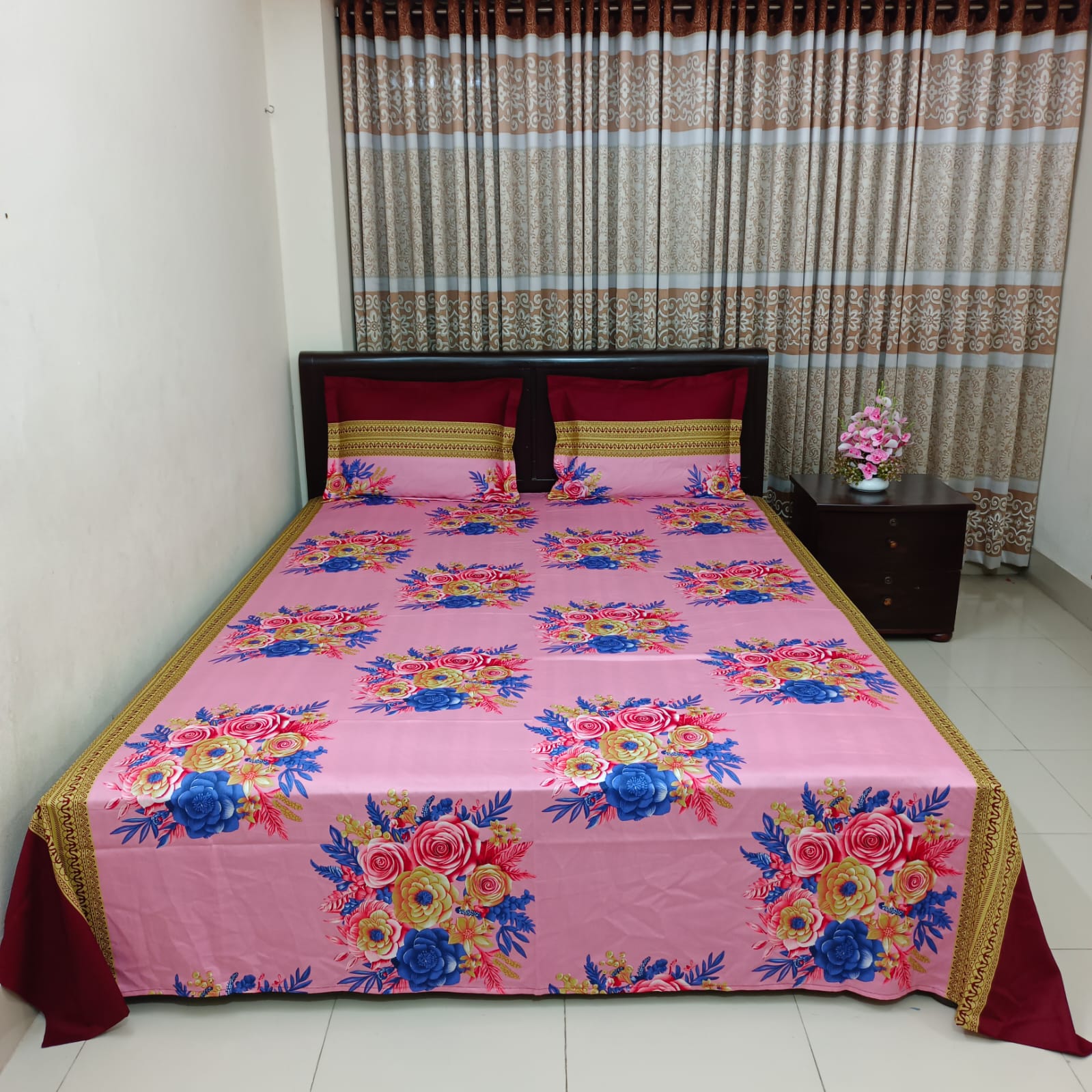 Picture of Luxury Twill Cotton Bedsheet – King Size – 3Pecs Set