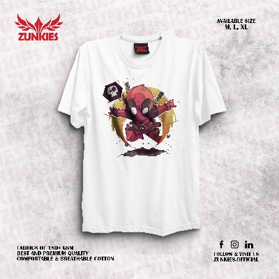 Picture of Zunkies Deadpool Oversized Drop Shoulder Black T-shirt