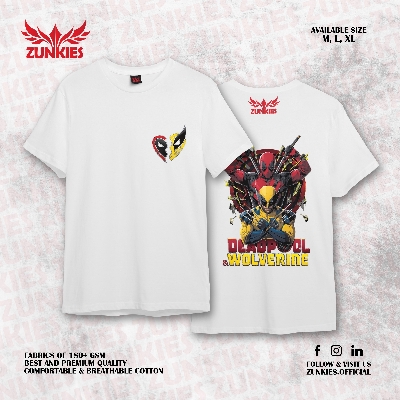 Picture of Zunkies Deadpool & Wolverine Oversized Drop Shoulder Black & White T-shirt