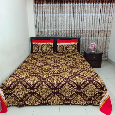 Picture of Luxury Twill Cotton Bedsheet – King Size – 3Pecs – Coffee Gold