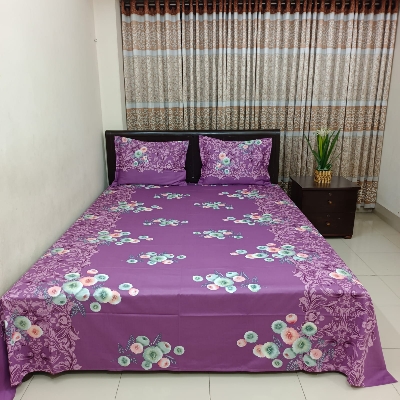 Picture of Luxury Twill Cotton Bedsheet – King Size – 3Pecs – Purple Snow