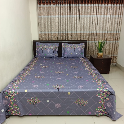 Picture of Luxury Twill Cotton Bedsheet – King Size – 3Pecs – Blue Ash