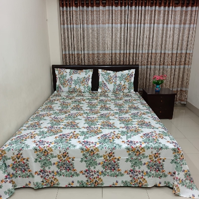 Picture of Luxury Twill Cotton Bedsheet – King Size – 3Pecs – Sheuli White
