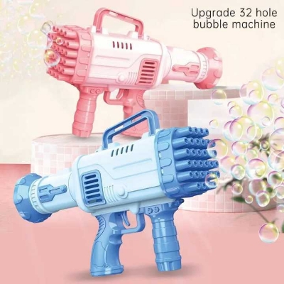Picture of 32 Holes Bubble Machine Toys for Kids Rocket Soap Bubble Machine Automatic Toys Children Gift