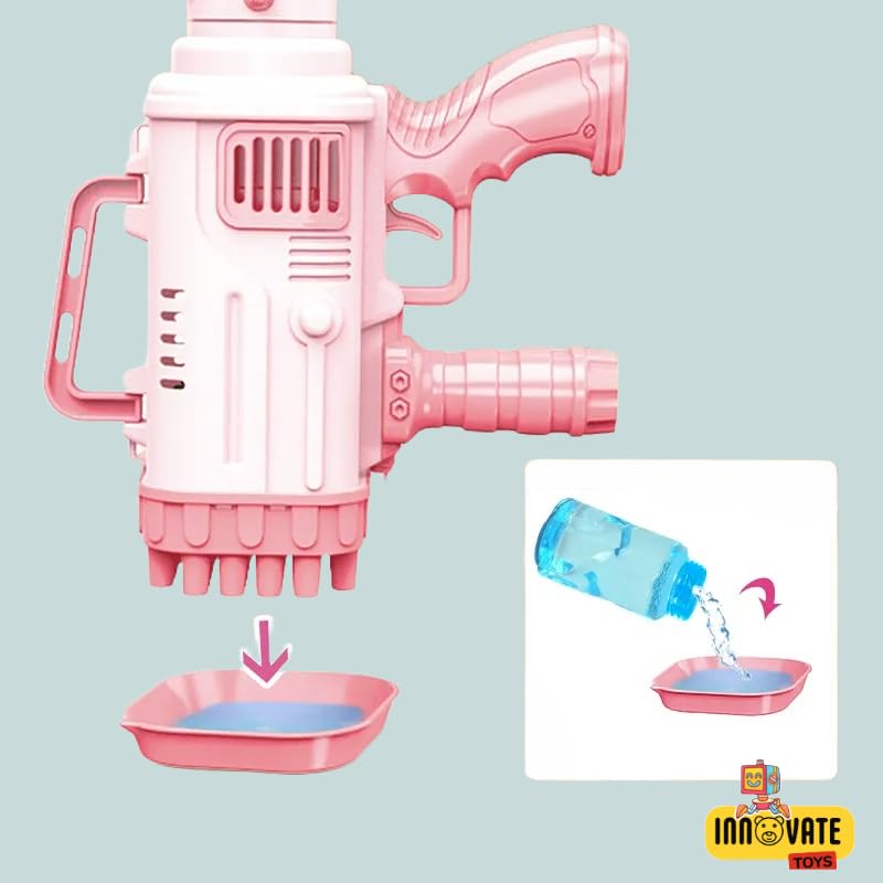 Picture of 32 Holes Bubble Machine Toys for Kids Rocket Soap Bubble Machine Automatic Toys Children Gift