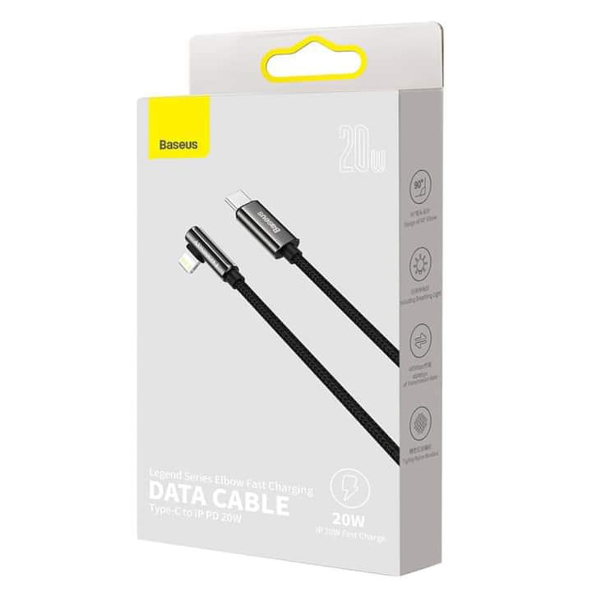 Picture of Baseus Type-C to Lightning PD20W 1M Legend Series Elbow Fast Charging Data Cable Black