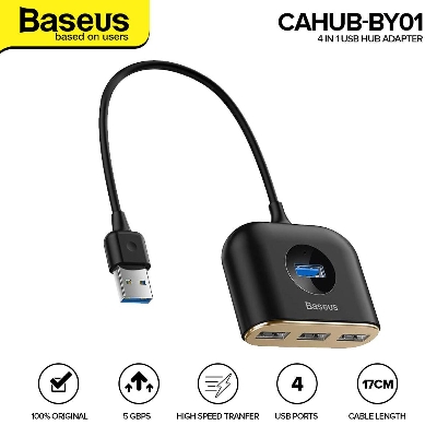 Picture of Baseus Square round 4 in 1 USB HUB Adapter USB3.0 TO USB3.0*1+USB2.0*3