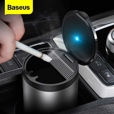 Picture of Baseus Portable Car Asshtray LED Light Cioogarette Smoke Ashes Holder