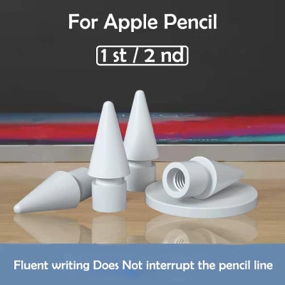 Picture of Coteetci 4Pcs Replacement Tib Nib For Apple Pencil 1&2 High Sensitive Touch Screen Pen Tip-white