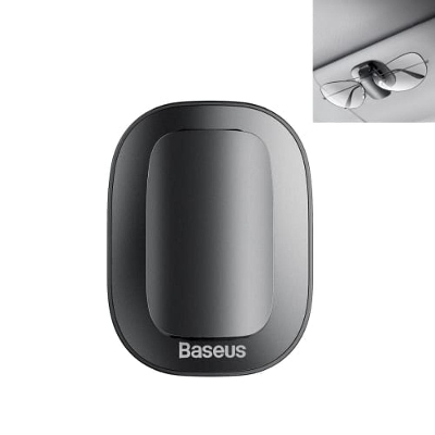 Picture of Baseus Car Glasses Case Auto Sun Visor Glasses Holder Sunglasses Clip Card Ticket Holder Pen Case Clip Box Universal Accessories (Paste type) Black