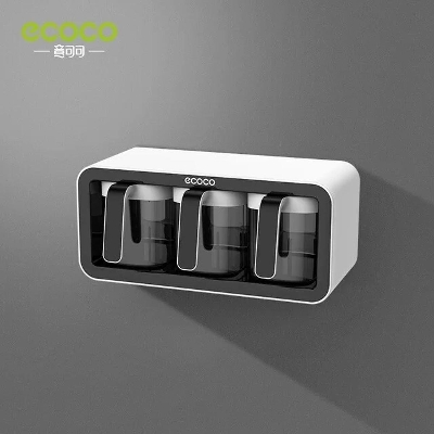 Picture of Xiaomi Ecoco 3 in 1 Wall Mount Shaker Seasoning Box Rack -  Gray - Black