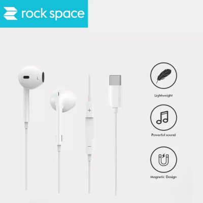 Picture of ROCK Space ES08 Type-C In-ear Wired Stereo Earphones -  Black