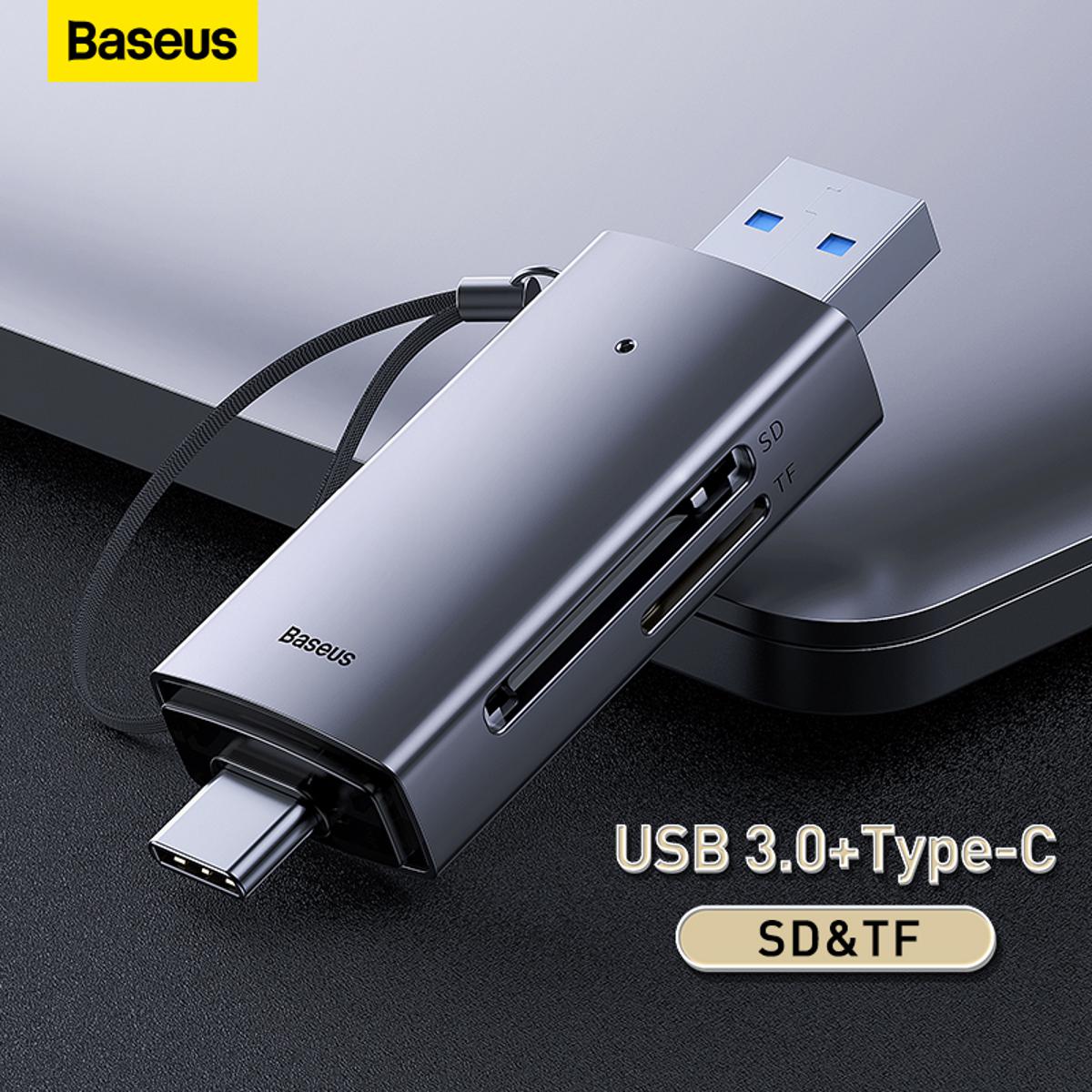 Picture of High-Performance - Baseus Lite Series USB-A and Type-C to SD/TF card reader gray - Break Trend - Sleek Usage