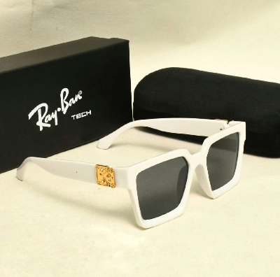 Picture of Stylish Sunglasses for Men - white  and Golden Very Fashionable - Sun Glass For Men