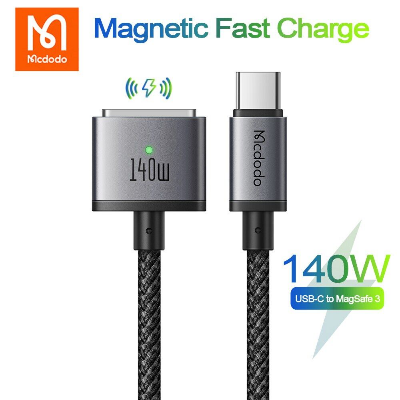 Picture of Mcdodo 140W Magnetic PD USB-C to MagSaf* 3 Fast Charge Cable For Macbook Pro Air 13 14 16 M1 M2 Dual LED Indicators Charger Cord