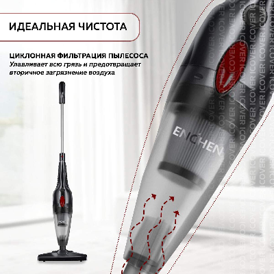 Picture of Xiaomi Enchen V1  2 In 1 Cord Portable Vacuum Cleaner Upright Stick Handheld Household - Black
