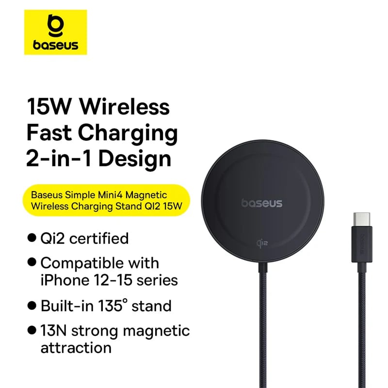 Picture of Baseus Simple Mini4 Magnetic Qi2 15W Wireless Charging Stand