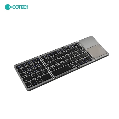 Picture of COTECi 63 Key Tri+Fold Ultra-Thin Wireless Touchpad Keyboard (OF-033)  - Grey