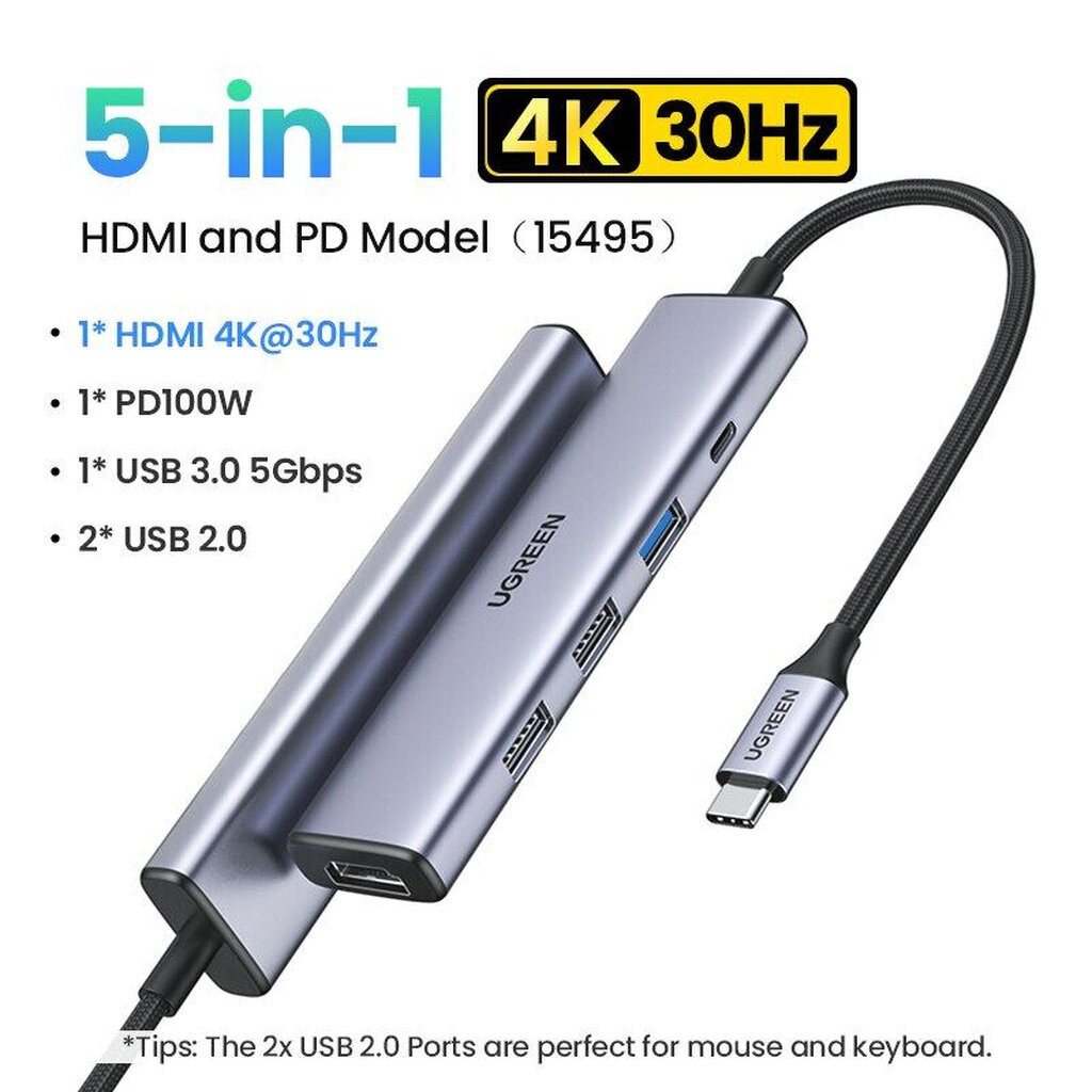 Picture of Ugreen Revodok CM478 (15495) USB-C Multifunction 5-in-1 Docking Station
