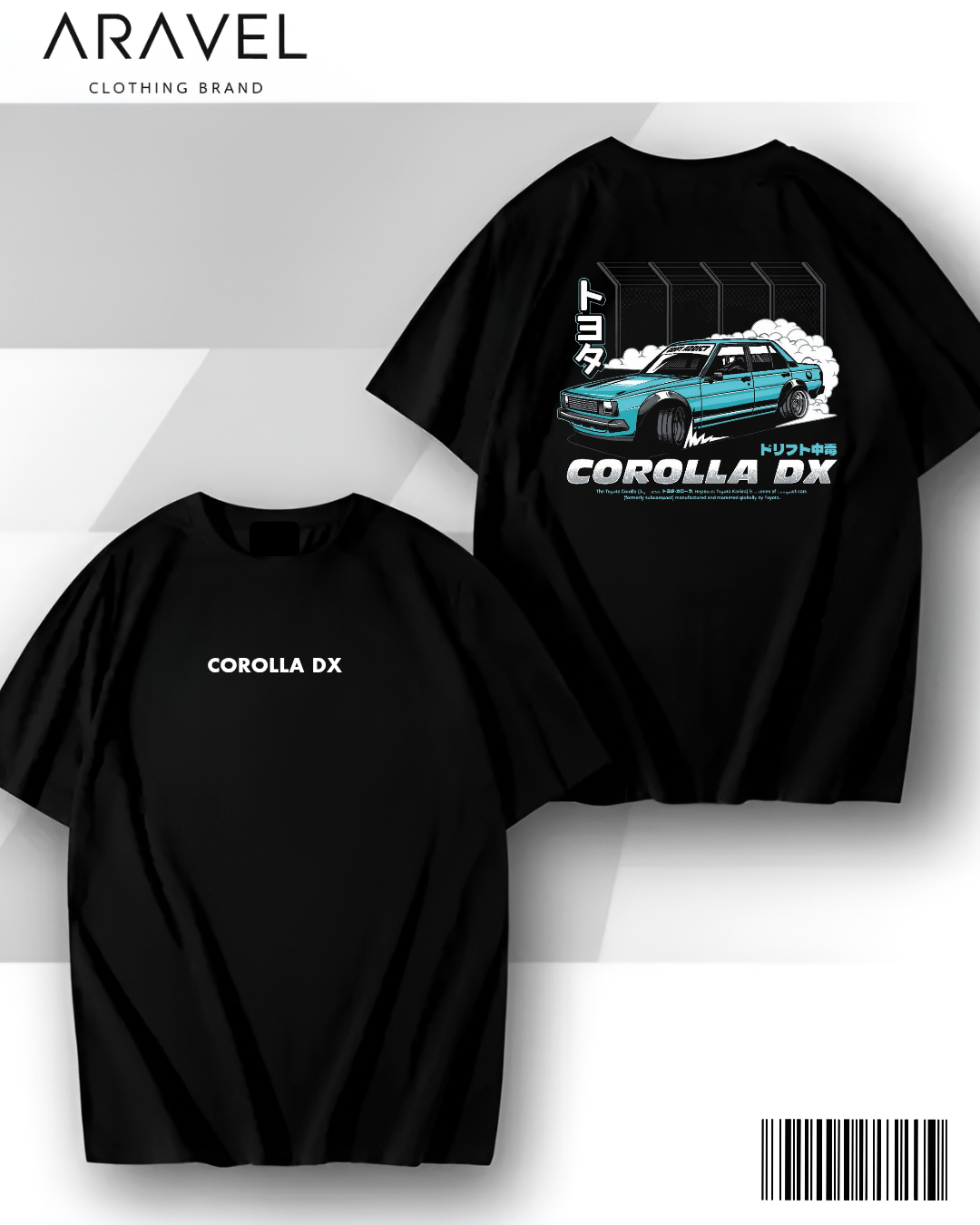 Picture of Vintage Toyota Corolla DX Drift T-Shirt | Retro Japanese Car Graphic Tee | Premium Cotton | Comfortable Casual Wear