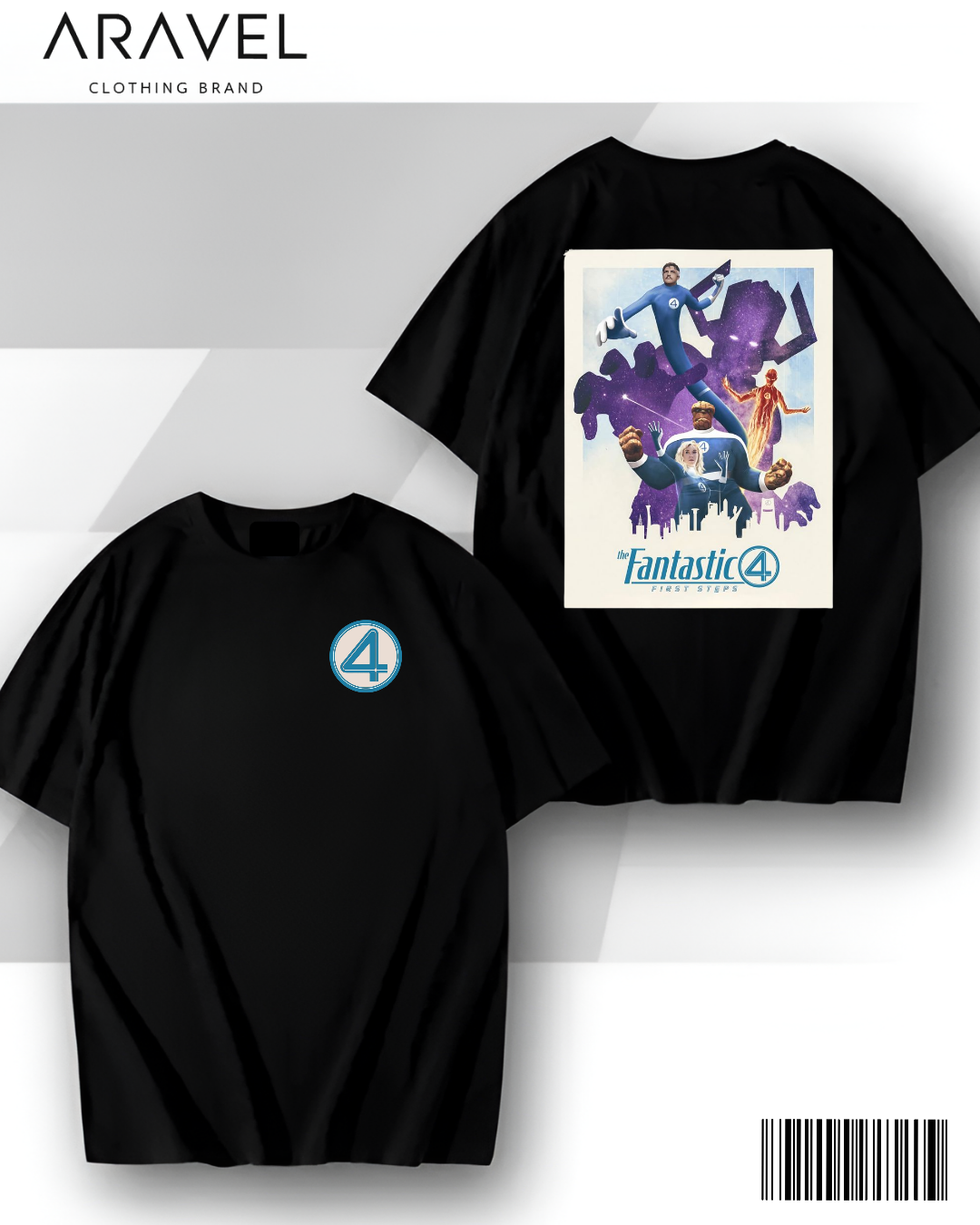 Picture of Fantastic 4 First Steps Dropsholder T-Shirt  | 190 GSM Premium Print |, Sizes M, L, XL | Long-Lasting Color & Unique Design"