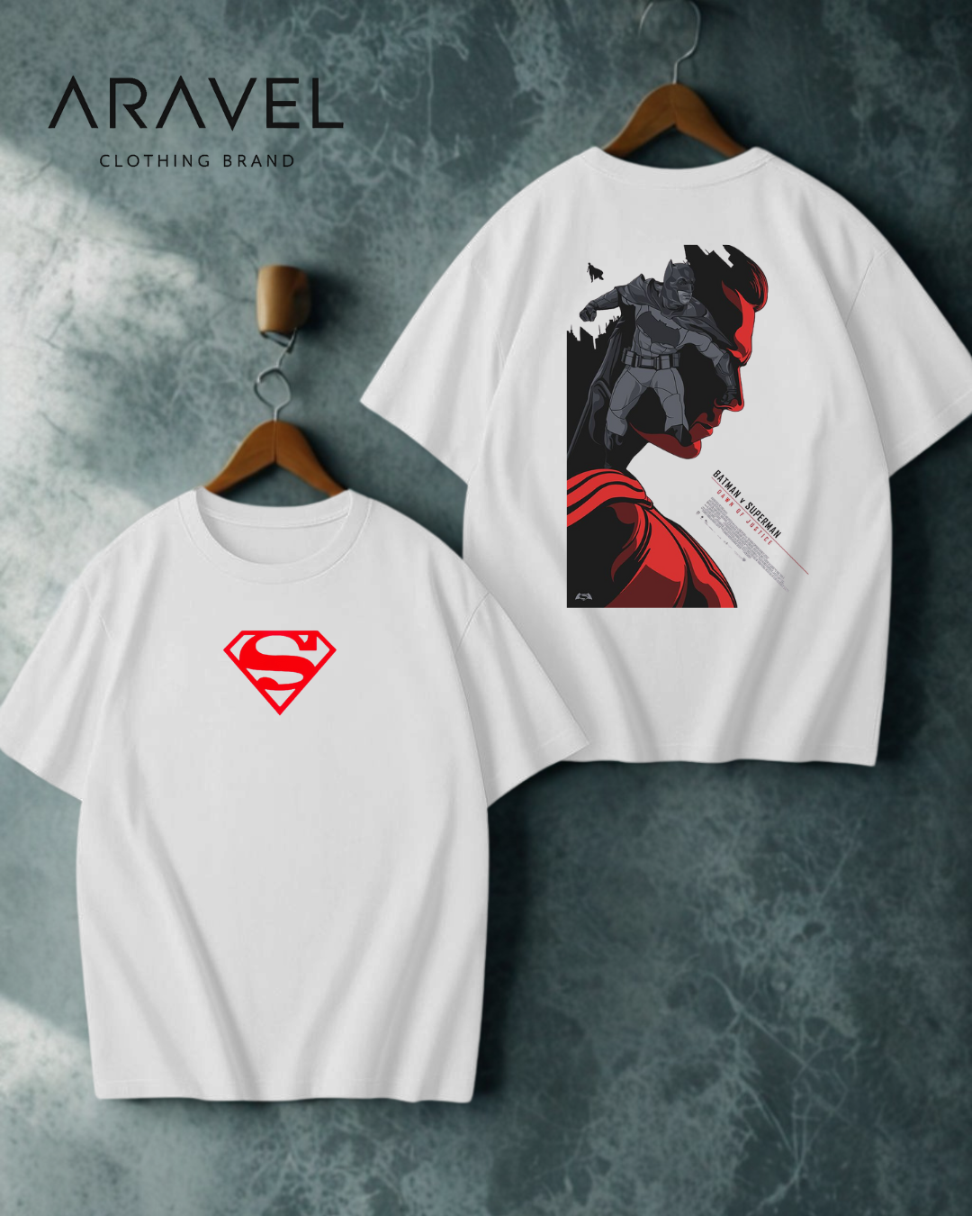 Picture of Aravel Superman Dropsholder T-Shirt  | 190 GSM Premium DTF Print | Unique Tee, Sizes M, L, XL | Unique Superhero Design"