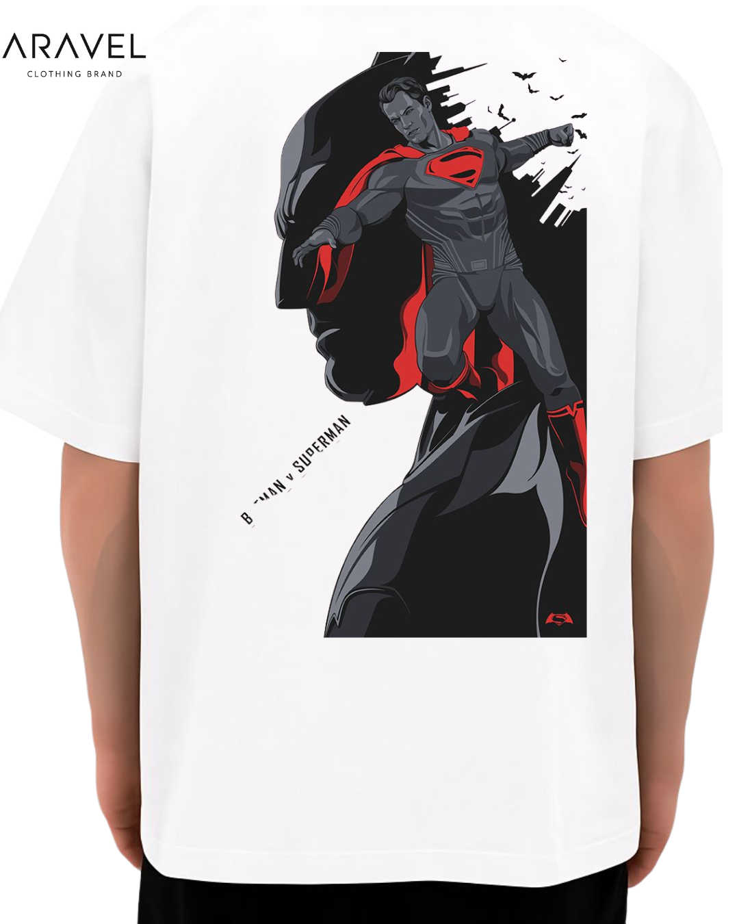 Picture of Aravel Superman Dropsholder T-Shirt  | 190 GSM Premium DTF Print | Unique Tee, Sizes M, L, XL | Unique Superhero Design"