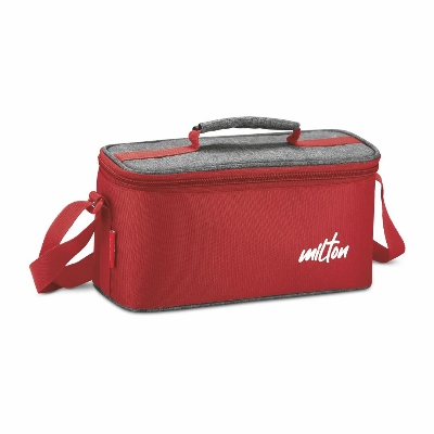 Picture of MILTON Steel Smart Lunch Box (2 Round Inner Steel Containers 500ml Each, 1 Oval Container 675ml; Spoon) with Insulated Fabric Bag, Leak Proof, Odour Proof, Easy to Carry, Food GradeMILTON Steel Smart Lunch Box (2 Round Inner Steel Containers 500ml Each, 1 Oval Container 675ml; Spoon) with Insulated Fabric Bag, Leak Proof, Odour Proof, Easy to Carry, Food Grade