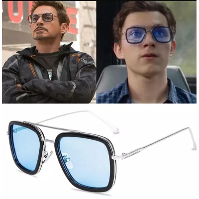 Picture of 2019 New Fashion Avengers Tony Stark Sunglasses Men Metal Square iron man Glasses Steampunk Sun Glasses Male