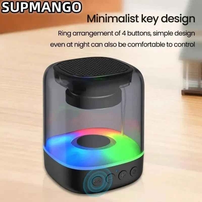 Picture of Wireless Bluetooth Speaker LED Light Portable Breathing Light Bluetooth Speaker Colorful Speaker High Fidelity Sound Subwoofer Bluetooth 5.0 Computer Desktop Office Outdoor Indoor Living Room Bluetooth Speaker