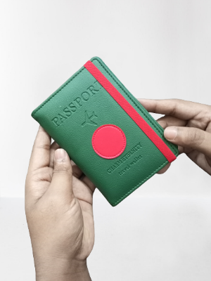 Picture of Elastic Band Artificial Leather Passport Cover RFID Blocking For Cards Travel Bangladesh Passport Holder Wallet.