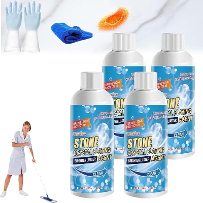 Picture of Libobuy Stone Stain Remover Cleaner, Stone Crystal Plating Agent, Marble Stone Cleaner Polishes, Stone Crystal Plating Brighten Luster Agent Cleaner (4 Pieces)