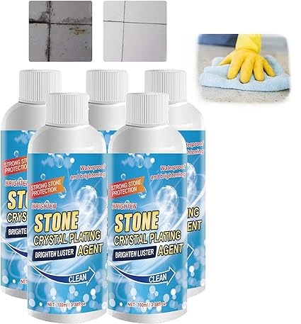 Picture of Stone Stain Remover Cleaner, Kitchen Marble Oil Stain Cleaner, Stain Remover Cleaner - Oxidation, Rust, Stain Removal, Stone Crystal Plating Brighten Luster Agent Clean (5 Pieces)