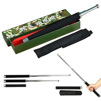 Picture of DeoDap Multi-Function Collapsible Self Defense Stick Extended | Self Defense Stick or Saftey Rod Tool for Women and Men | Self Defence Stick Rod Foldable | Foldable Rod | Self Safety Rod | Self Safety Car Metal Rod With Box
