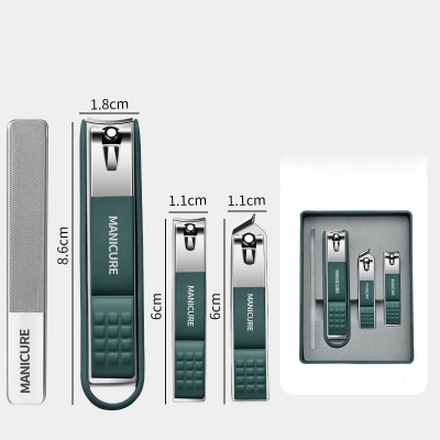 Picture of 4Pcs /set Carbon steel Manicure Pedicure Nail Cutters Clippers Set With Plastic Box Packed