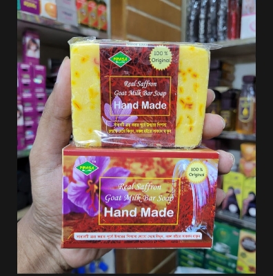 Picture of pipasa real saffron handmade goat milk soap 90gm