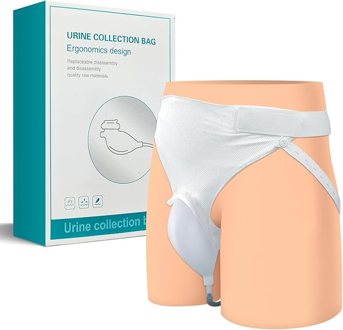 Picture of Portable reuseable medical incontinence male female urine container urine collection bag / Silicone Urine Collector Bag Adults Urinal with Urine Catheter Bags for Older Men Woman