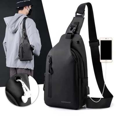 Picture of Men's Shoulder Bag Waterproof Oxford Cross Body Double Layer Zipper Bag High-Capacity Travel Phone Pouch Fashion Bag