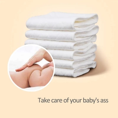 Picture of 10Pcs/5Pcs/3Pcs Set Reusable Baby Diapers Cloth Diaper panties 3 Layer Insert 100% Cotton Washable Baby Care reusable Eco-friendly Diaper