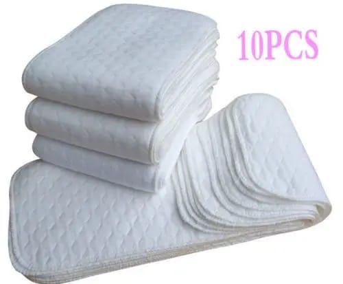 Picture of 10Pcs/5Pcs/3Pcs Set Reusable Baby Diapers Cloth Diaper panties 3 Layer Insert 100% Cotton Washable Baby Care reusable Eco-friendly Diaper