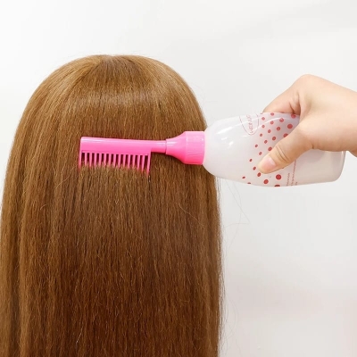 Picture of 60oz Plastic Hair Dye Refillable Bottle Empty Applicator Comb Dispensing Salon Hair Coloring Hairdressing Styling Tools