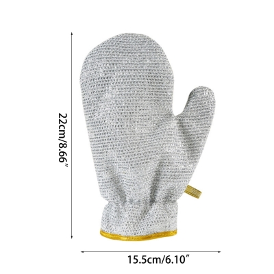 Picture of 2PCS Silver Wire Dishwashing Gloves PVC Non Scratch Metal Wire Dishcloth