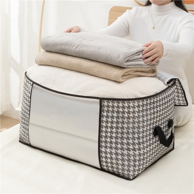 Picture of Premium Foldable Clothes Storage Bag Organizer with Zipper & Handles – Large Capacity Blanket & Wardrobe Organizer Box