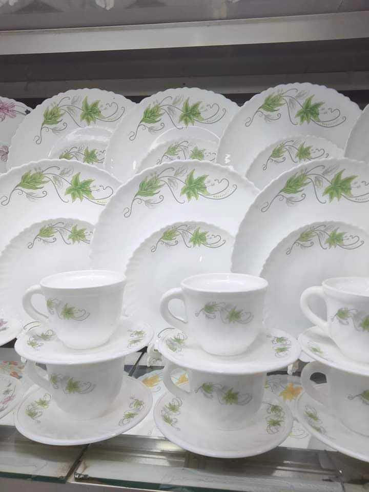 Picture of 32 Pcs Pyrex Opal Glassware White Oven Save Dinner Set - Dinner Set