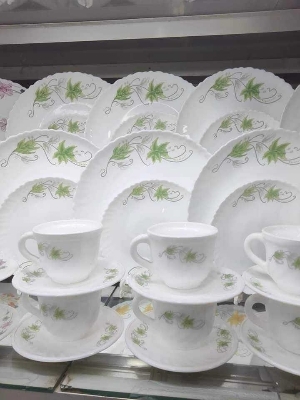 Picture of 32 Pcs Pyrex Opal Glassware White Oven Save Dinner Set - Dinner Set