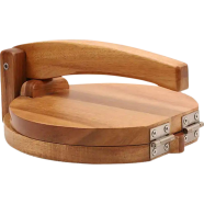 Picture of "Creative Furniture Wooden Ruti Maker – Round Shape, Short Handle, Durable & Easy Use"