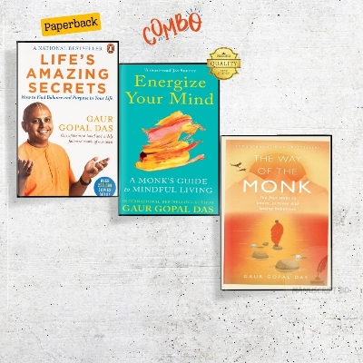 Picture of 3 Books Set by Gaur Gopal Das (Energize Your Mind + Lifes amazing secret + The Way of the Monk) - Premium Quality - Paperback